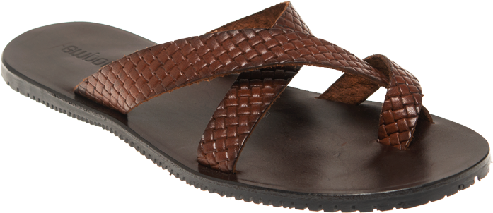 Brown Woven Leather Sandal PNG image