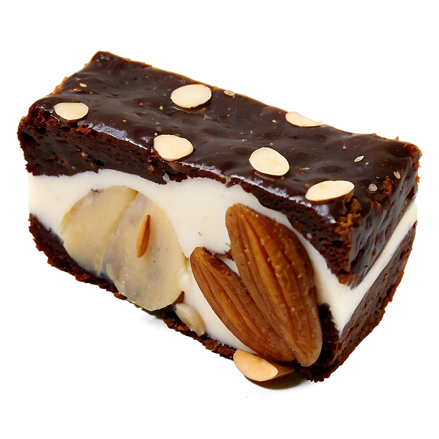 Brownie With Almonds Png 06122024 PNG image