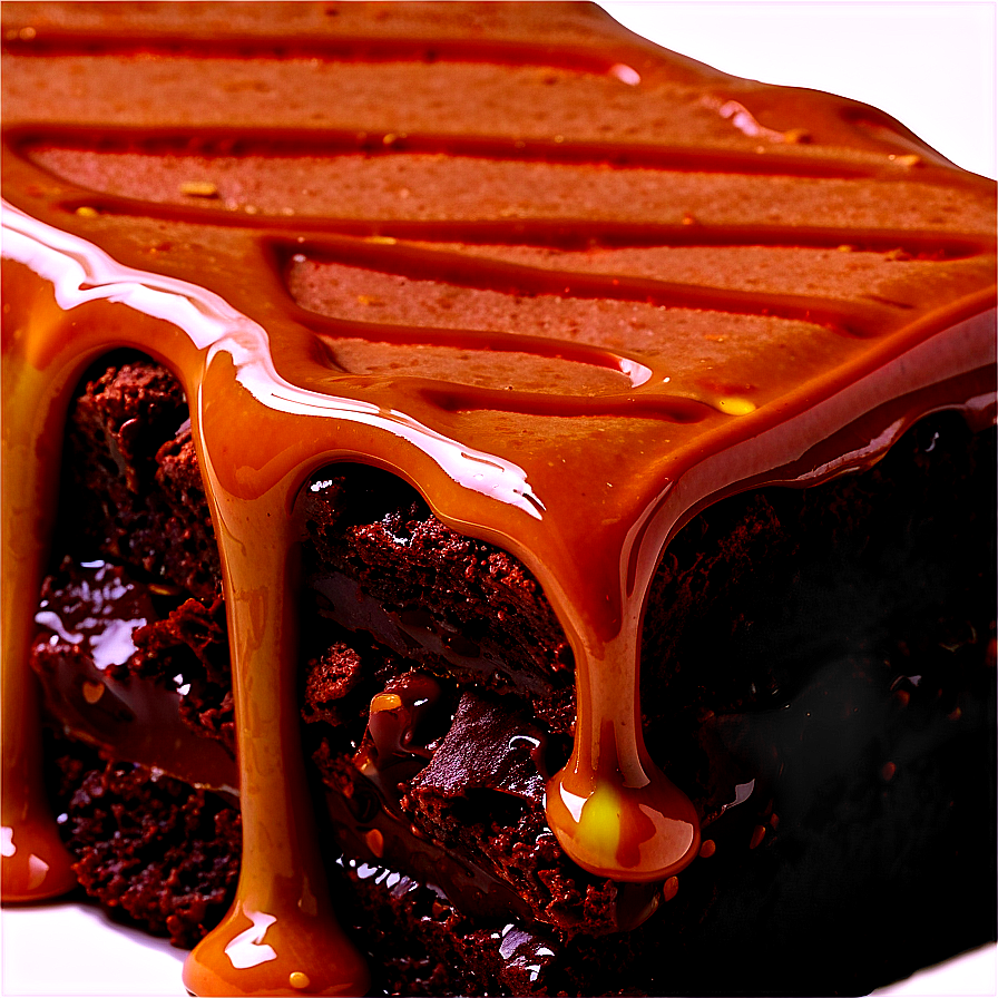 Brownie With Caramel Drizzle Png 06122024 PNG image