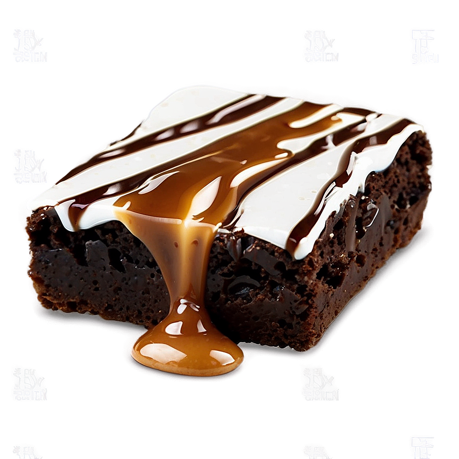 Brownie With Caramel Drizzle Png 9 PNG image