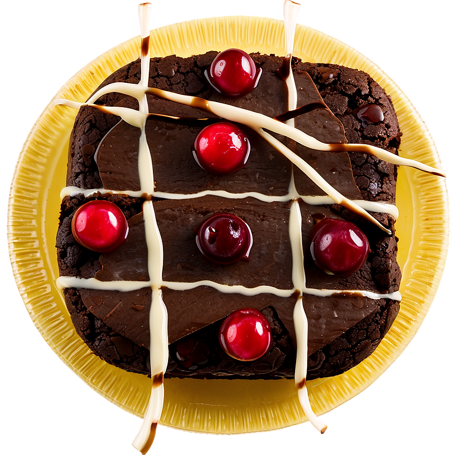 Brownie With Cherries Png 06122024 PNG image