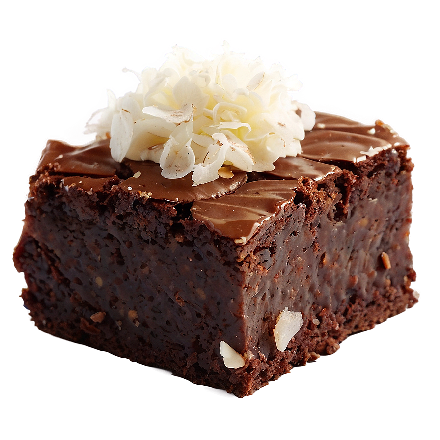 Brownie With Coconut Flakes Png Fjh PNG image