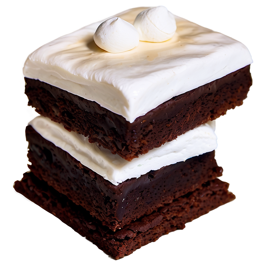 Brownie With Marshmallow Topping Png Cxr PNG image