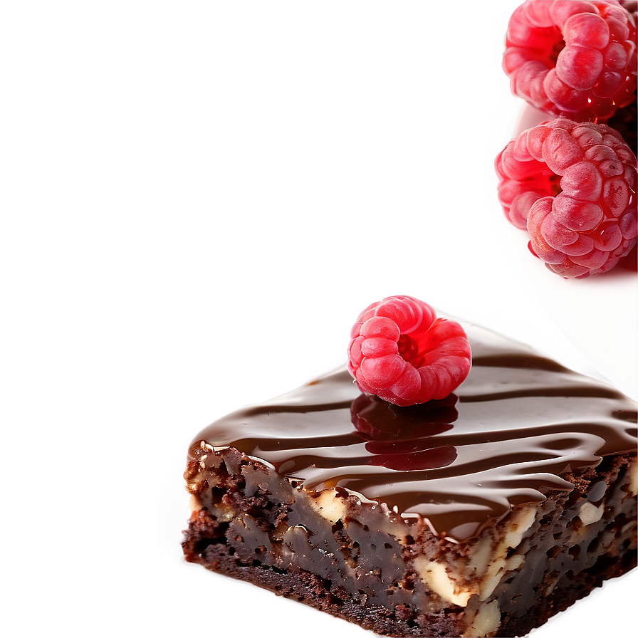 Brownie With Raspberries Png 06122024 PNG image