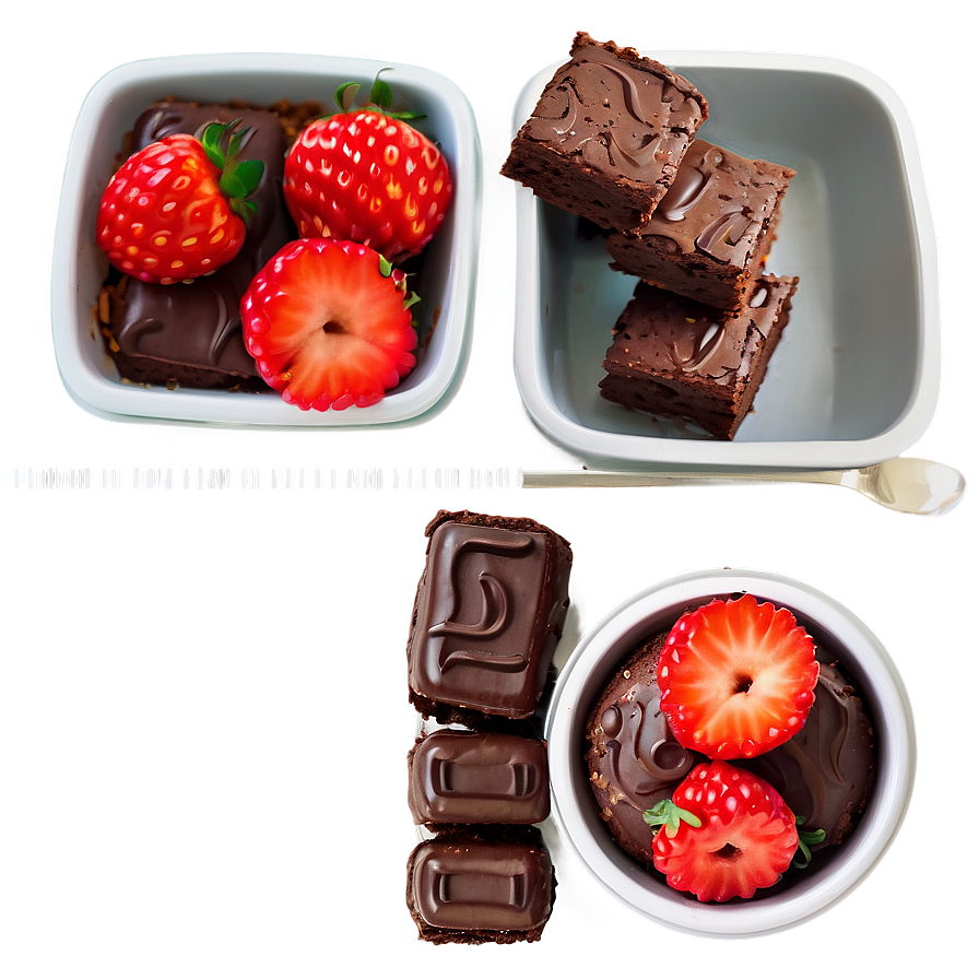 Brownie With Strawberries Png Bcg PNG image