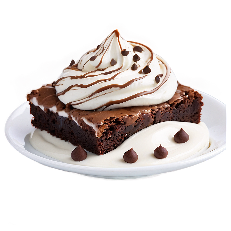 Brownie With Whipped Cream Png 13 PNG image