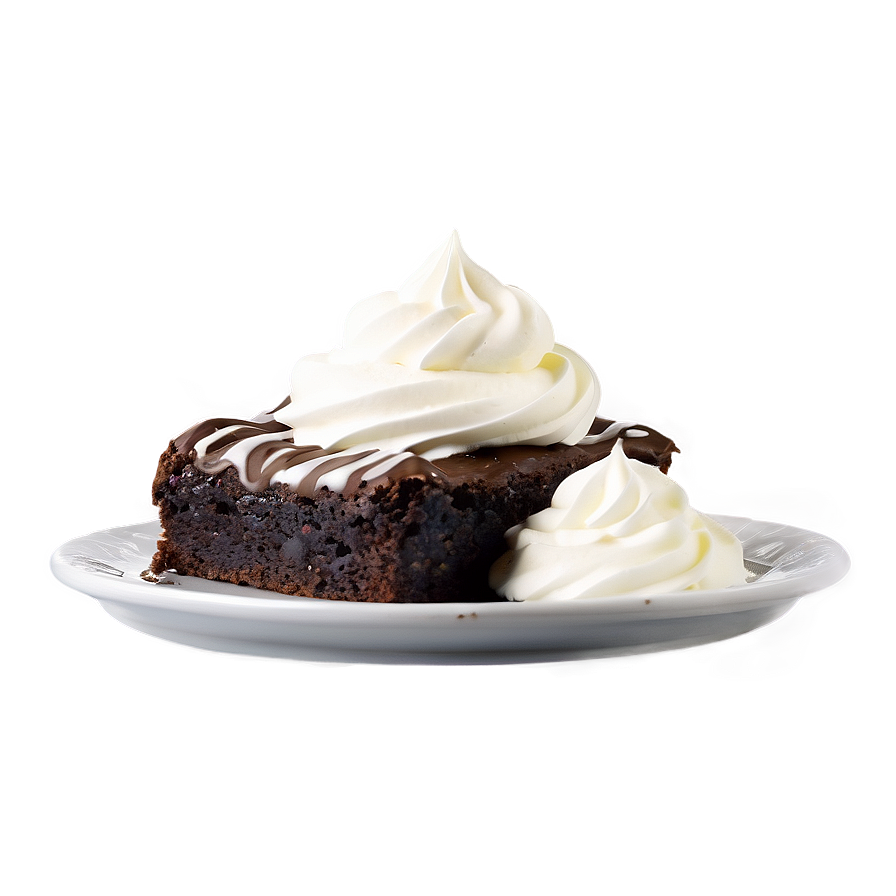 Brownie With Whipped Cream Png Jyy4 PNG image