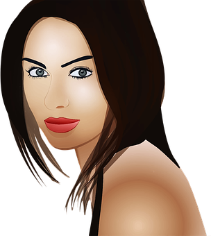 Brunette Woman Illustration PNG image