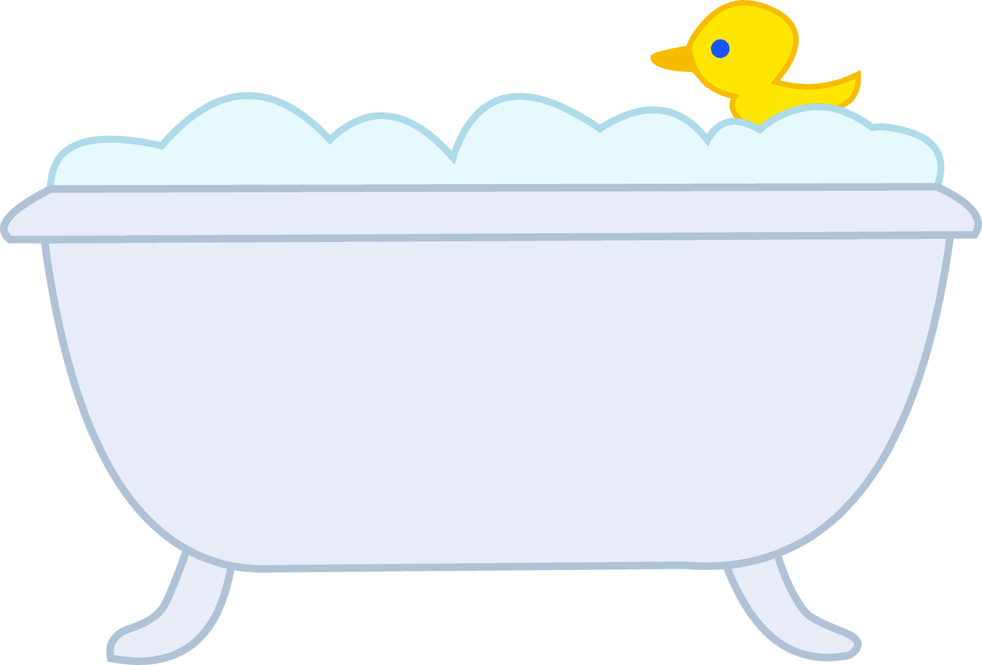 Bubble Bathwith Rubber Duck Clipart PNG image