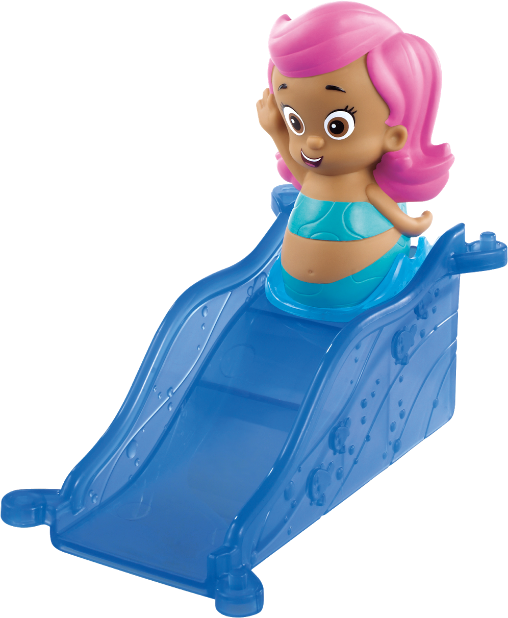 Bubble Guppies Character On Slide Toy PNG image