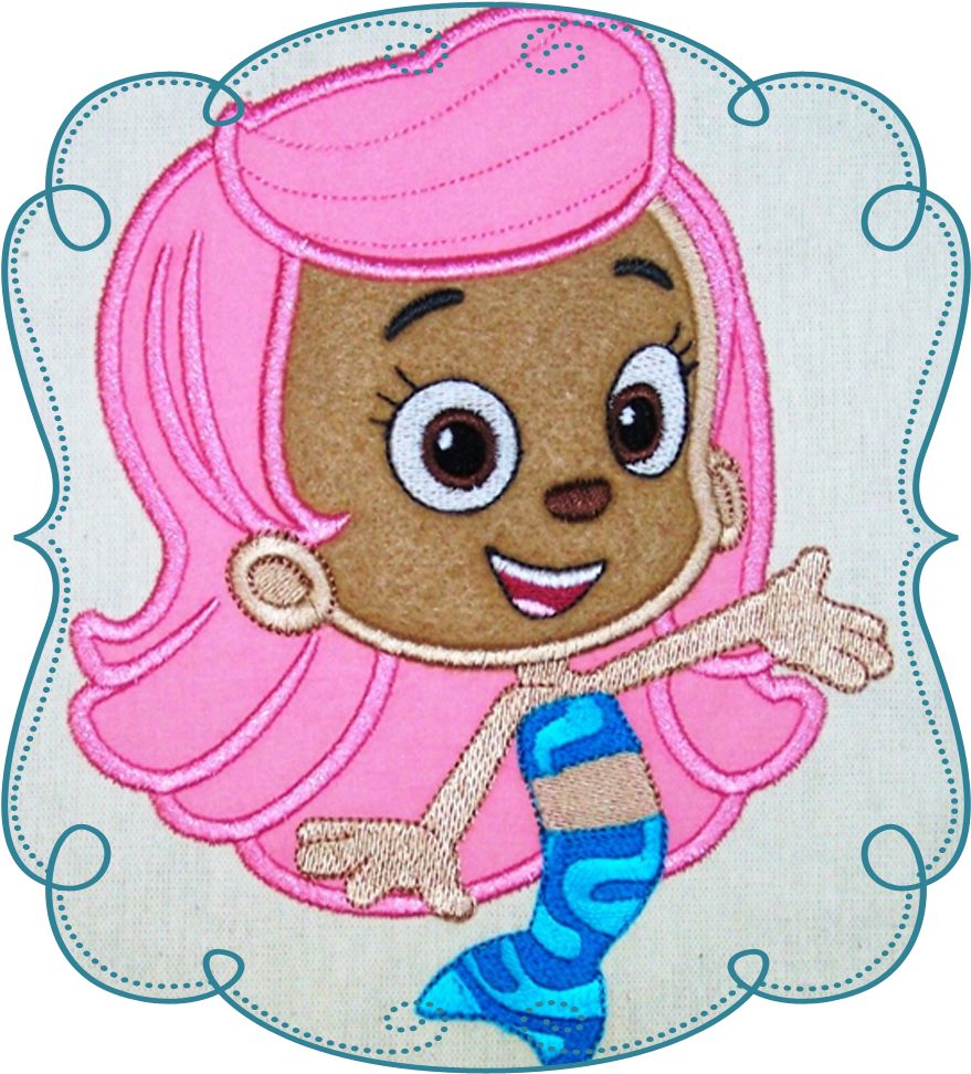 Bubble Guppies Embroidered Character Patch PNG image