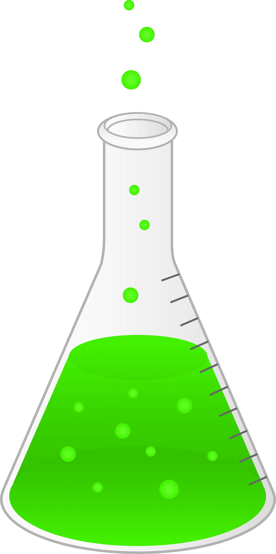 Bubbling Green Liquidin Erlenmeyer Flask PNG image