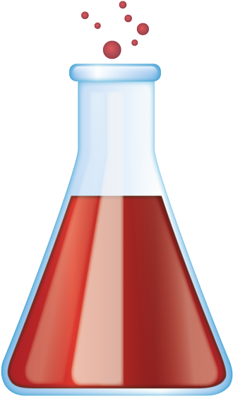 Bubbling Red Liquidin Flask PNG image