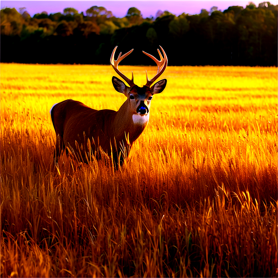 Buck In Golden Field Png 8 PNG image