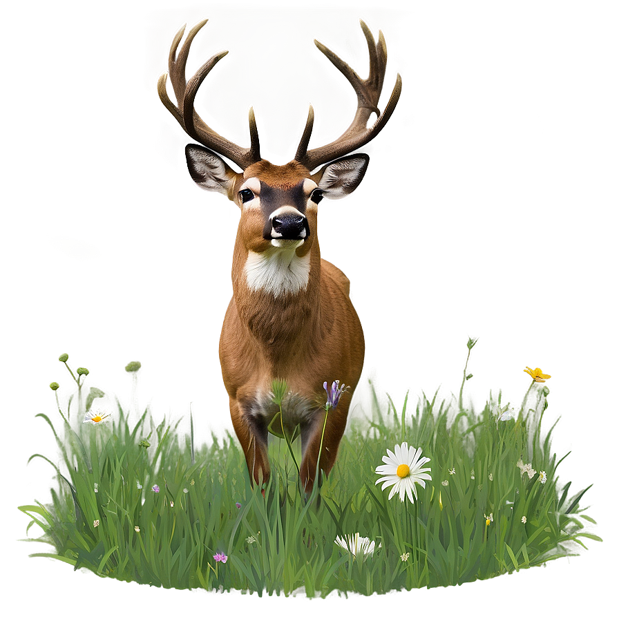 Buck In Spring Meadow Png 06252024 PNG image