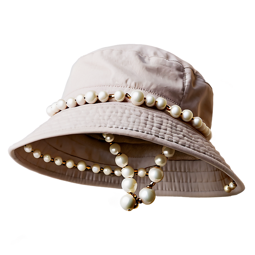 Bucket Hat With Pearls Png 05252024 PNG image