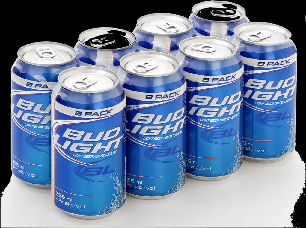 Bud Light Beer Cans Group PNG image