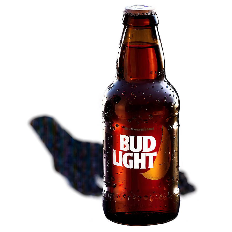 Bud Light Bottle With Shadow Png 06272024 PNG image