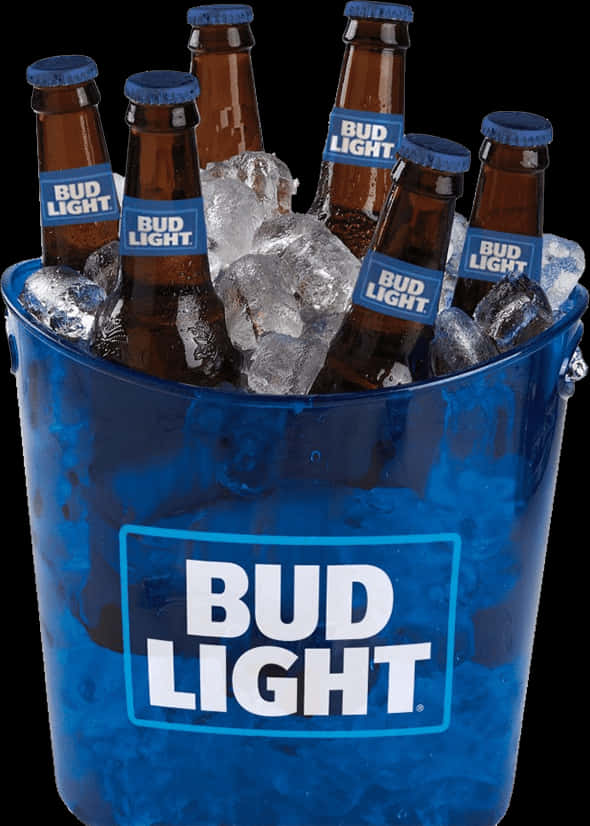 Bud Light Bottles Ice Bucket PNG image