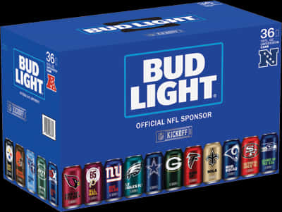 Bud Light N F L Team Cans Packaging PNG image