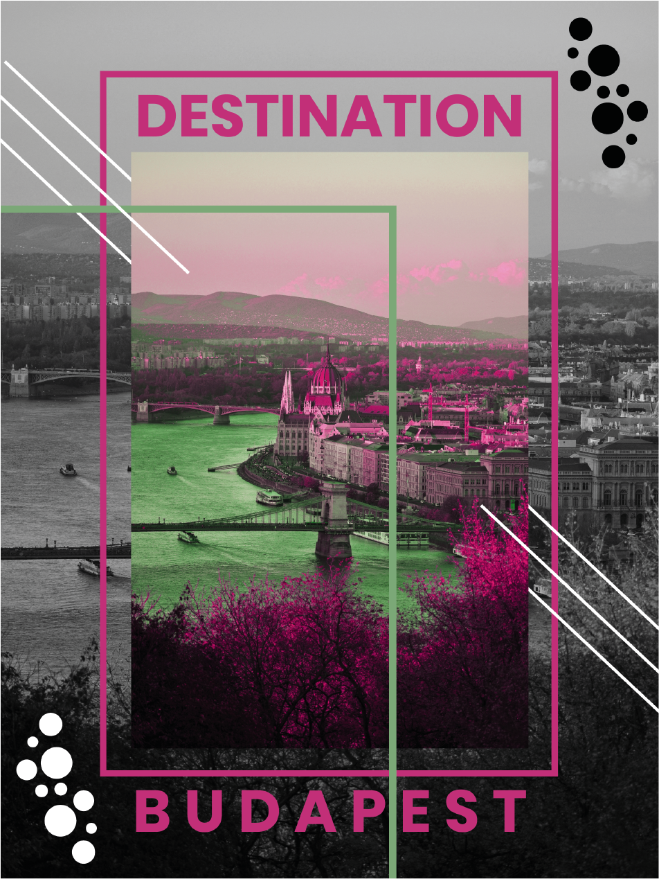 Budapest Destination Poster PNG image