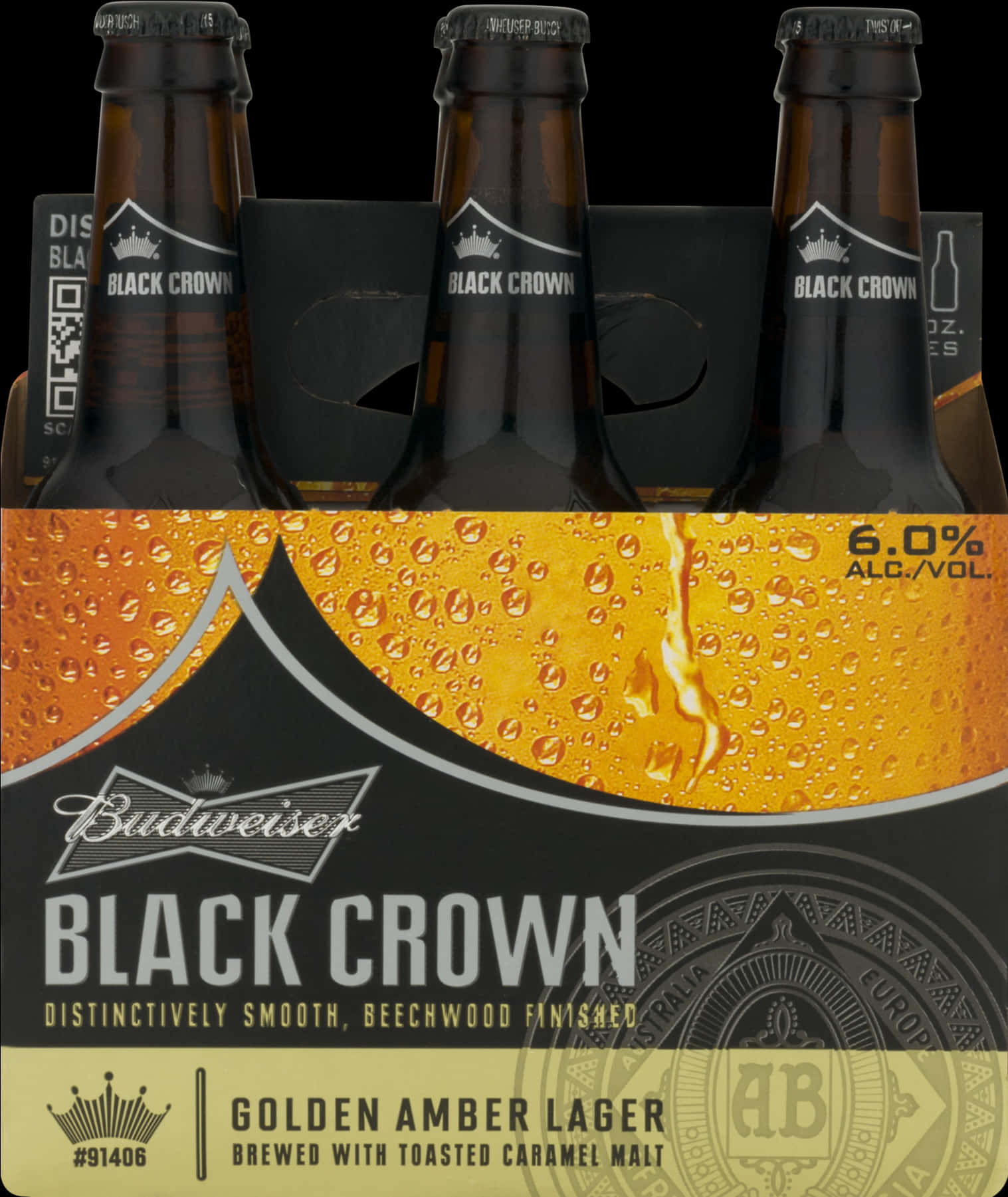 Budweiser Black Crown Beer Bottles PNG image