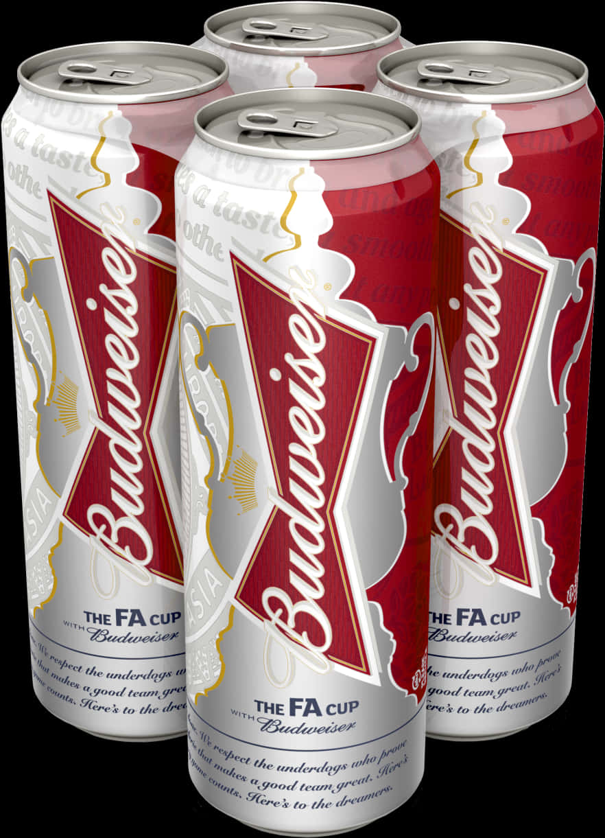 Budweiser F A Cup Commemorative Cans PNG image