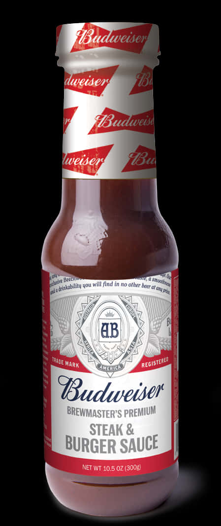 Budweiser Steak Burger Sauce Bottle PNG image