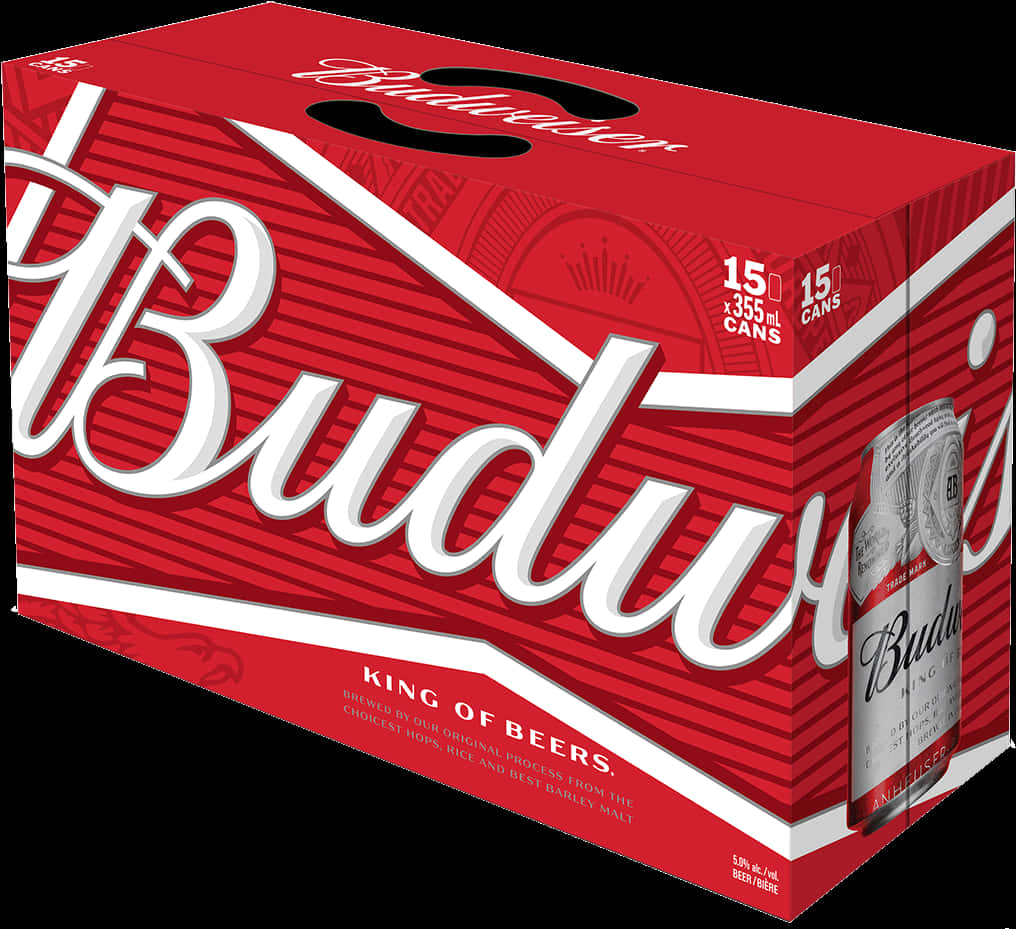 Budweiser15 Pack Beer Cans Packaging PNG image