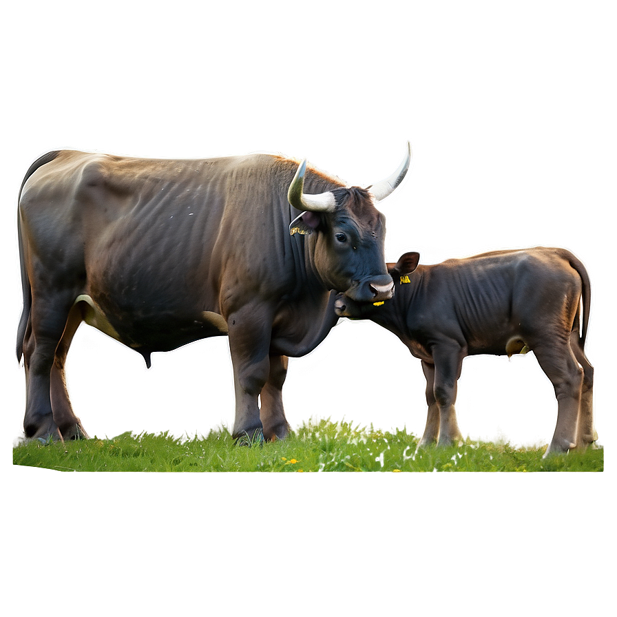 Bull And Calf Png 05242024 PNG image