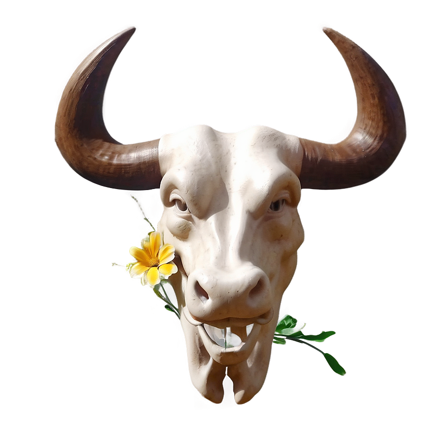 Bull Head With Flowers Png Mmi76 PNG image