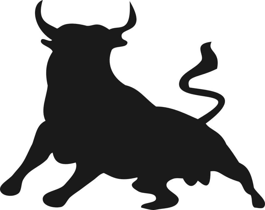 Bull Silhouette Charging PNG image