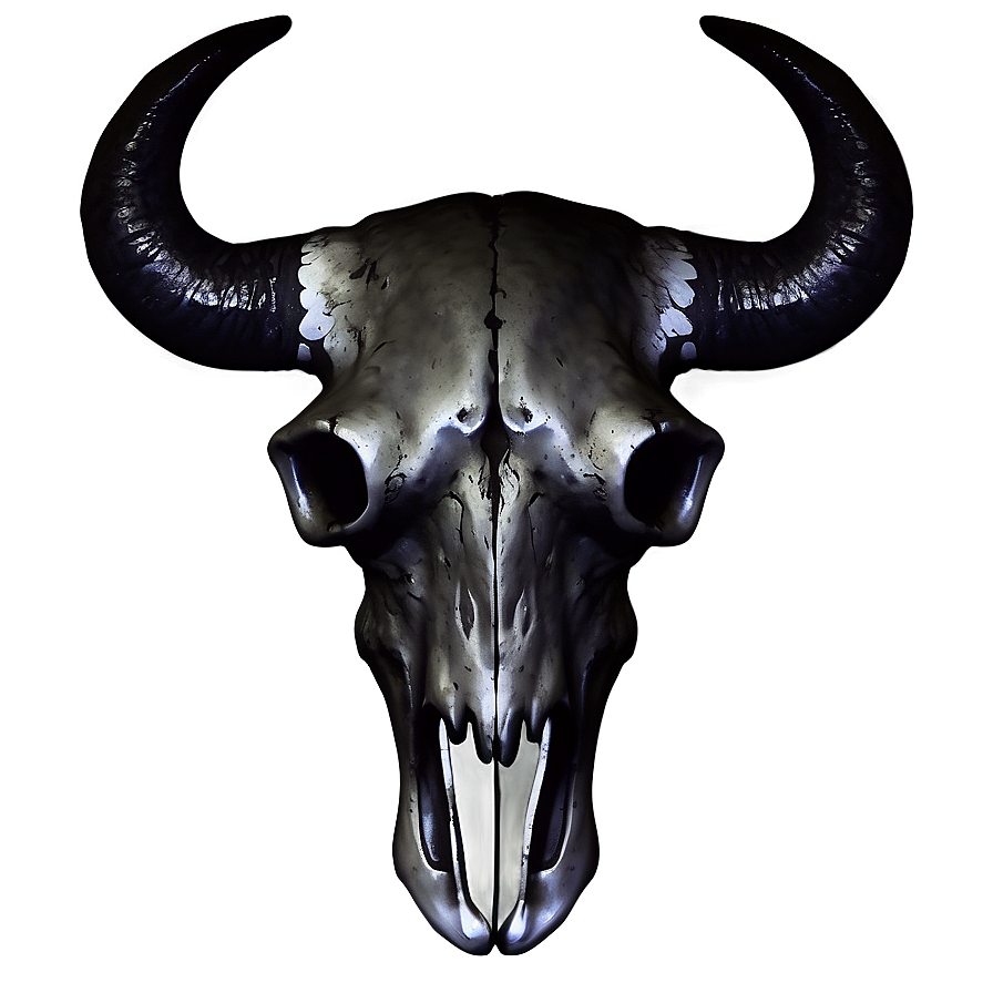 Bull Skull On Black Background Png 78 PNG image