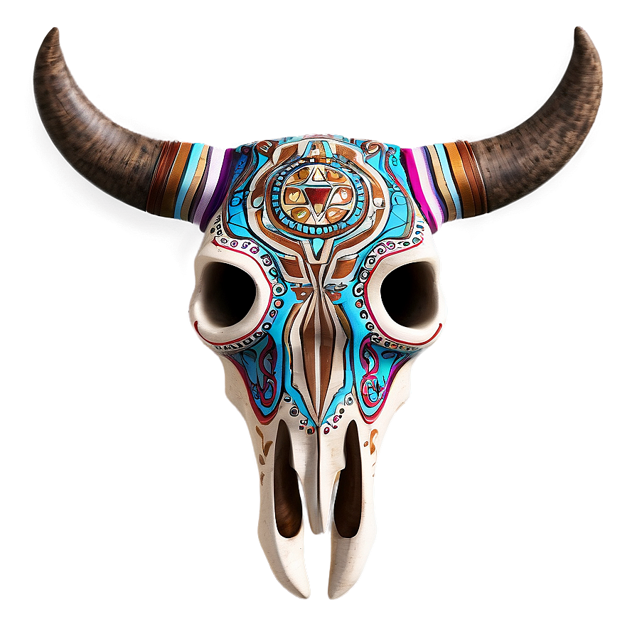 Bull Skull With Aztec Patterns Png 39 PNG image