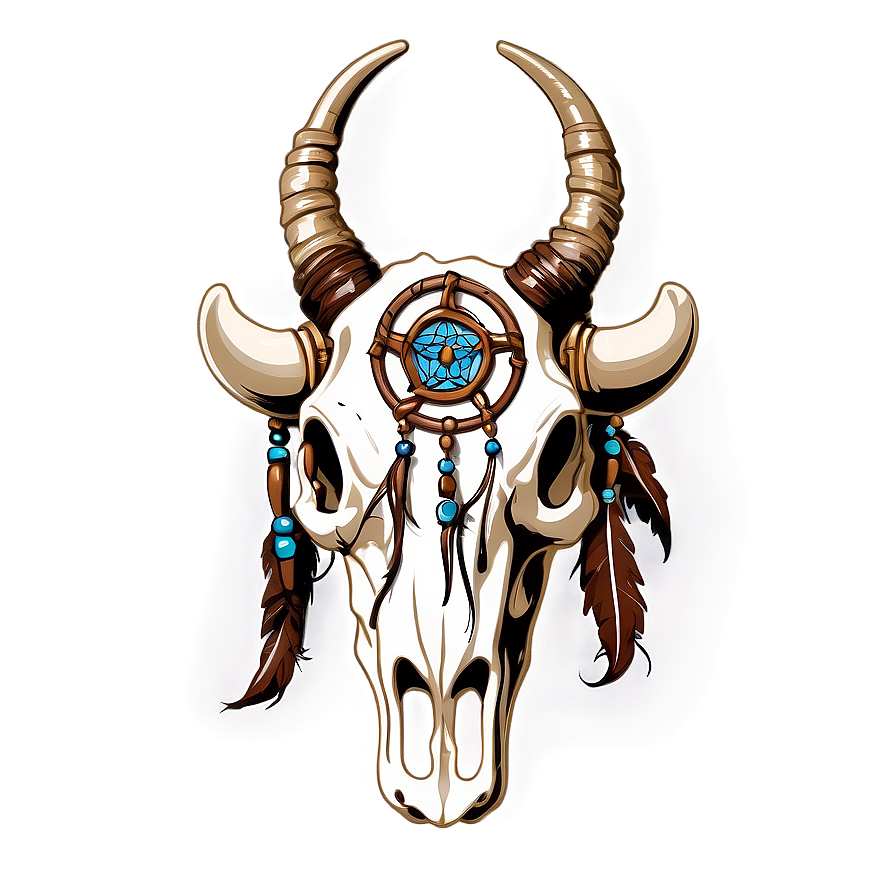 Bull Skull With Dreamcatcher Png 15 PNG image