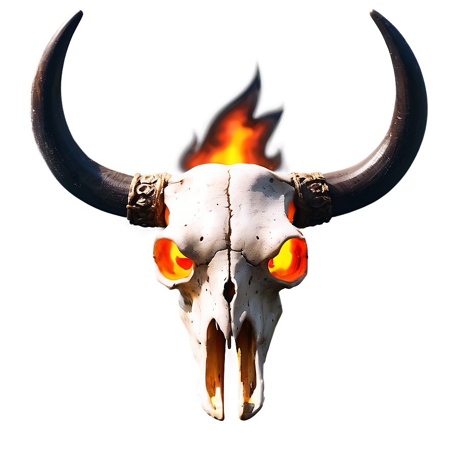 Bull Skull With Fire Png 67 PNG image