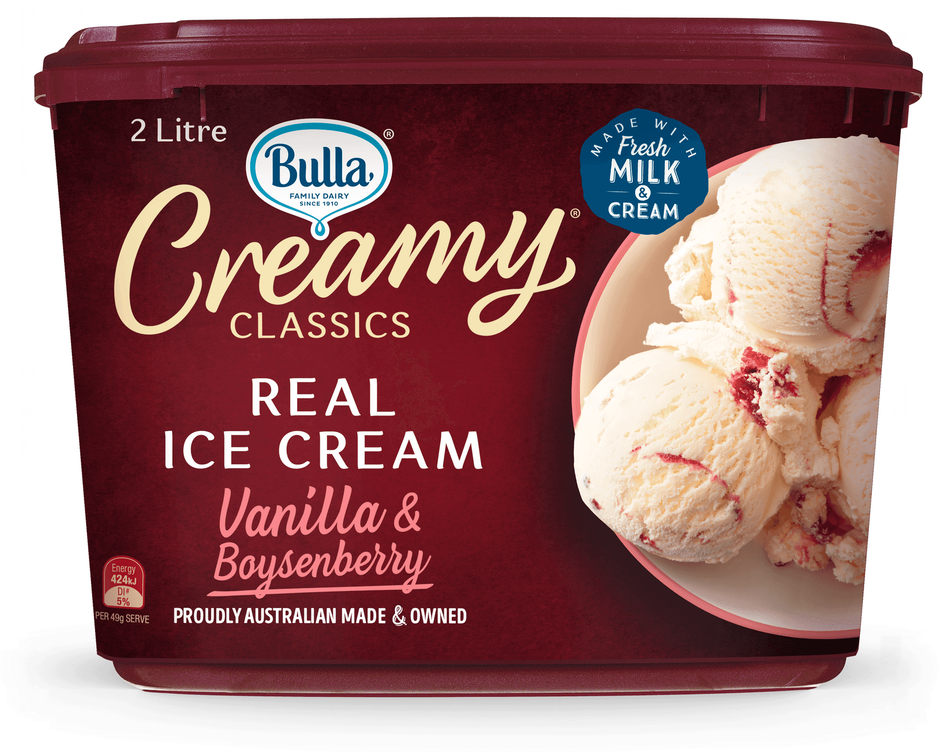 Bulla Vanilla Boysenberry Ice Cream PNG image