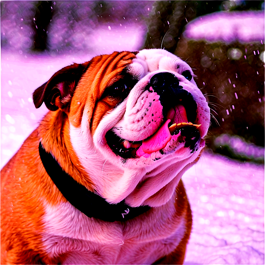 Bulldogs Enjoying Snow Png 32 PNG image