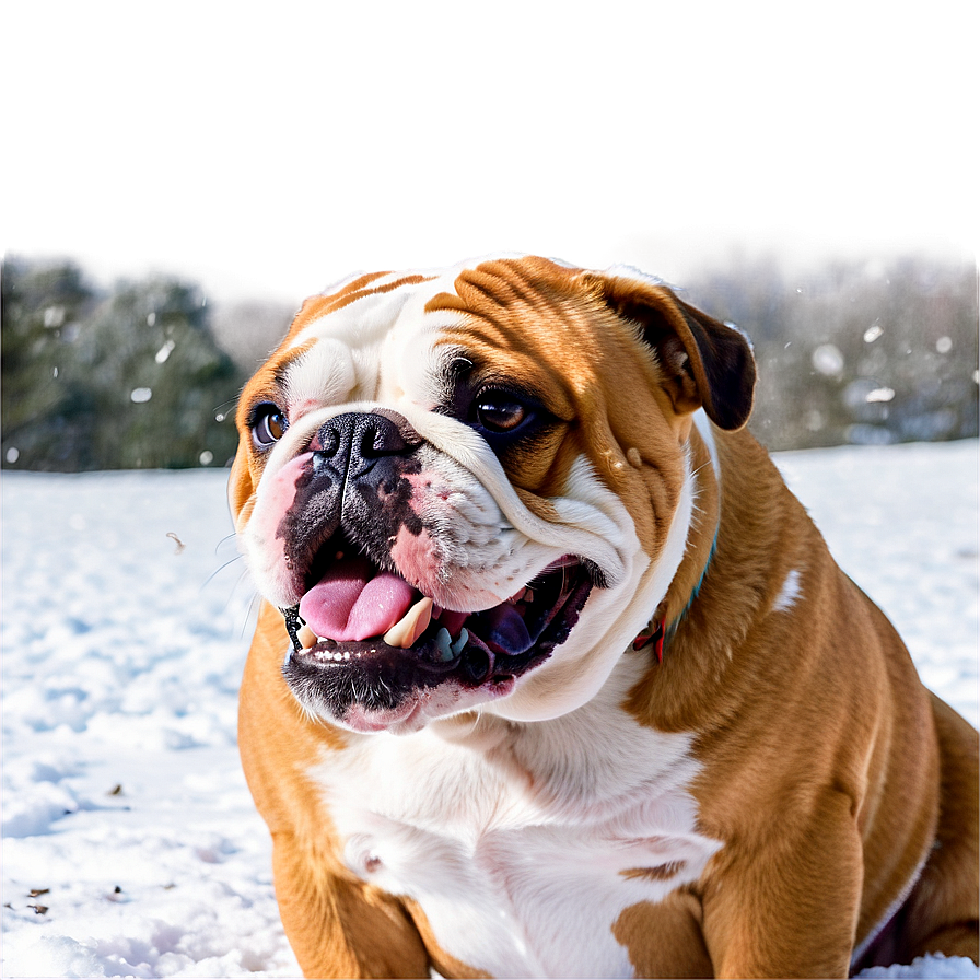 Bulldogs Enjoying Snow Png Xtq59 PNG image