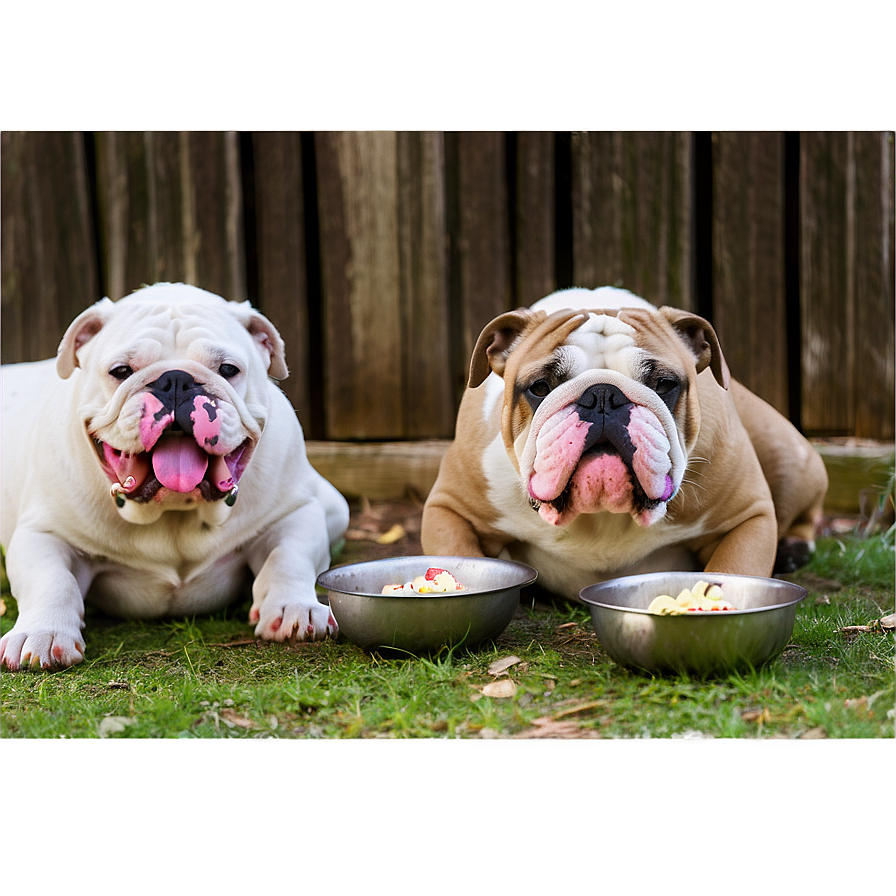 Bulldogs Enjoying Treats Png Qmn59 PNG image