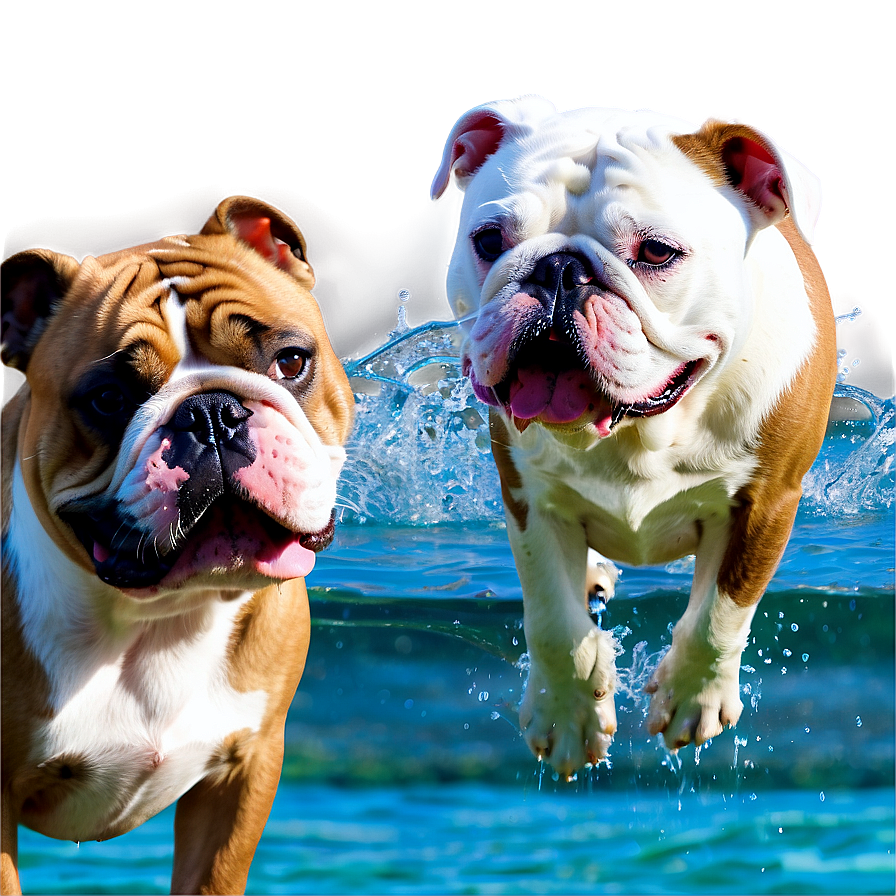 Bulldogs In Water Play Png 06252024 PNG image