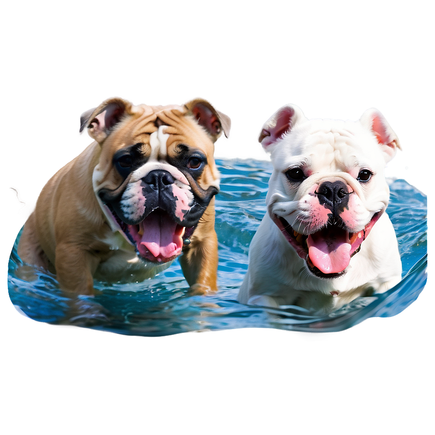 Bulldogs In Water Play Png 06252024 PNG image