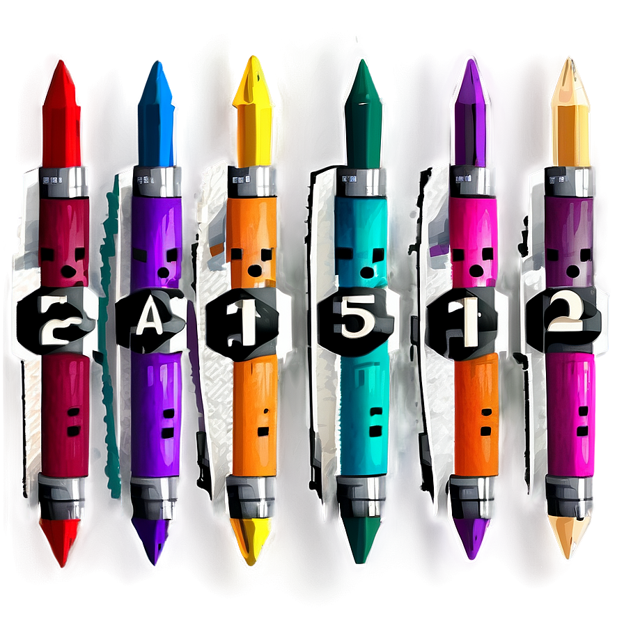 Bullet Journal Markers Bundle Png 30 PNG image