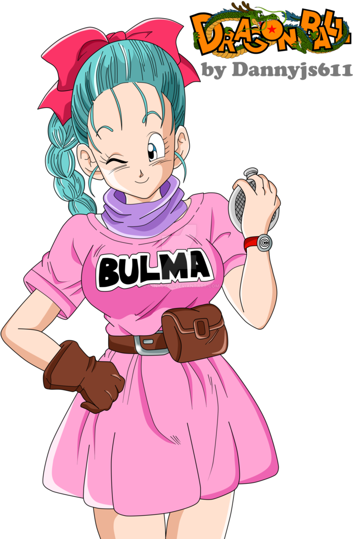 Bulma Classic Pink Dress Dragon Ball PNG image