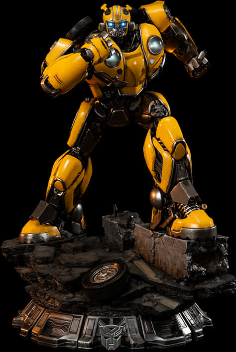 Bumblebee Transformer Statue PNG image