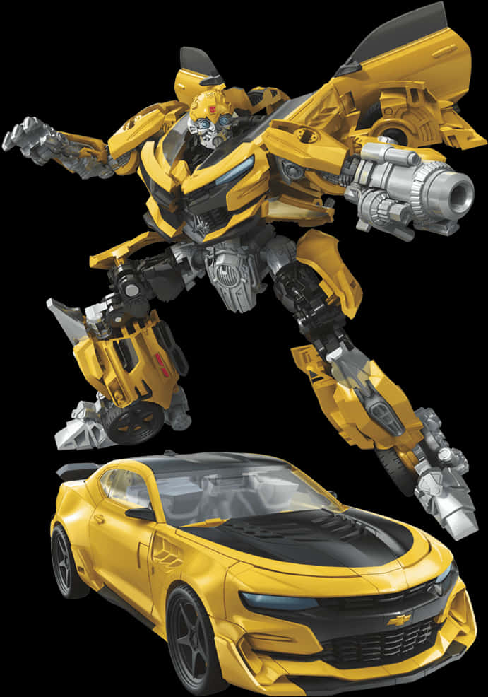 Bumblebee Transformerand Car Form PNG image