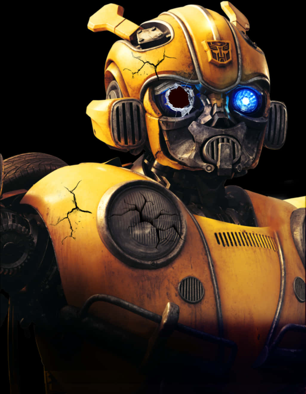 Bumblebee Transformers Close Up PNG image