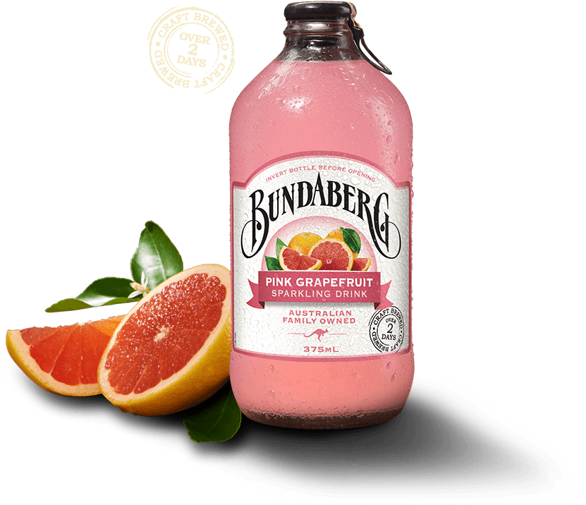 Bundaberg Pink Grapefruit Sparkling Drink PNG image