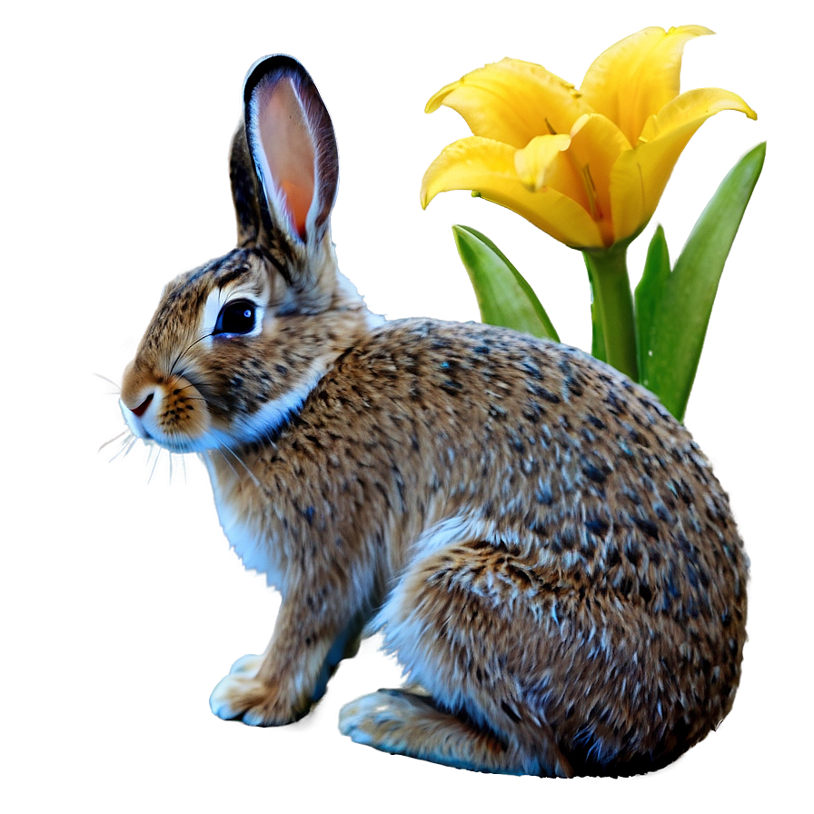 Bunny And Flowers Png Esn58 PNG image