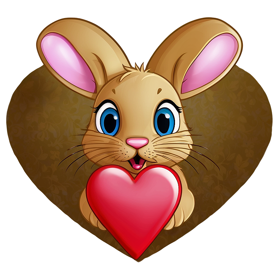 Bunny Love Heart Png 05212024 PNG image